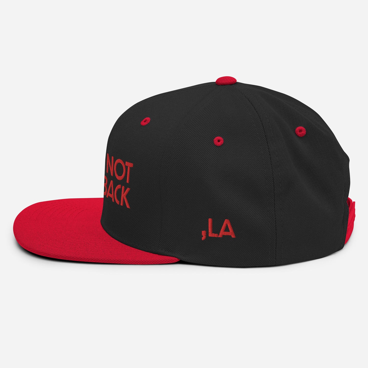 Snapback Hat Red Embroidery - We're Not Going Back